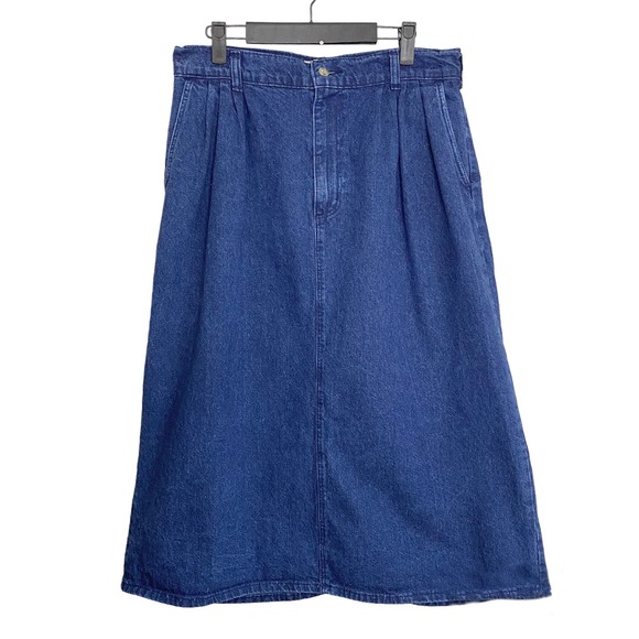 Vintage 80s denim midi skirt 16 - Picture 1 of 6
